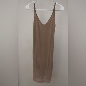 Cream sheer mini dress camisole straps
